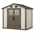 Gartenhaus 200×150×210 cm aus Kunststoff Beige/Braun mit Doppeltür