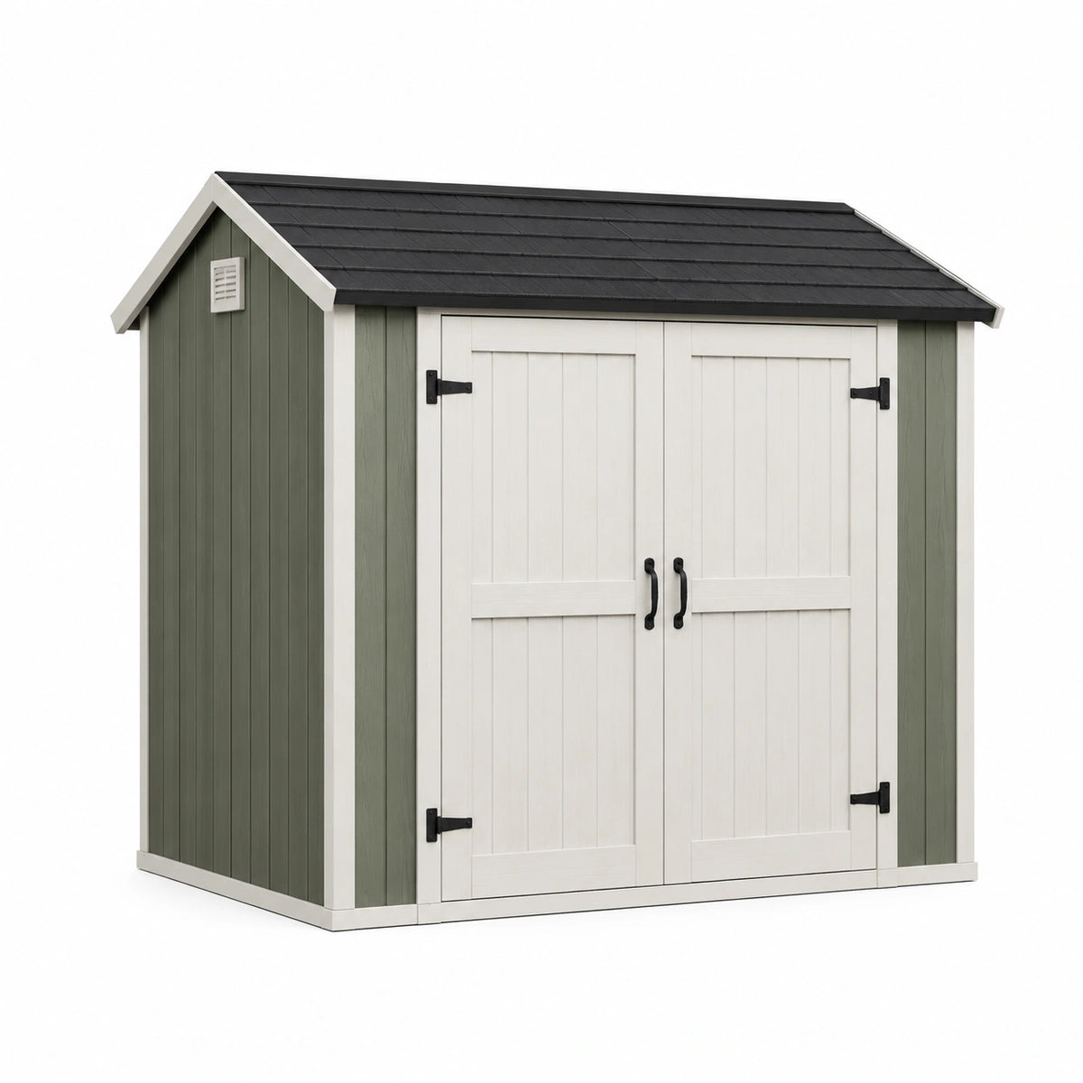 Gartenhaus 200×120×180 cm aus Holz Grün Weiß - Wetterschutz für den Außenbereich