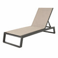Gartenliege 200×70×35 cm Textilbespannung Beige Metallgestell Anthrazit verstellbar