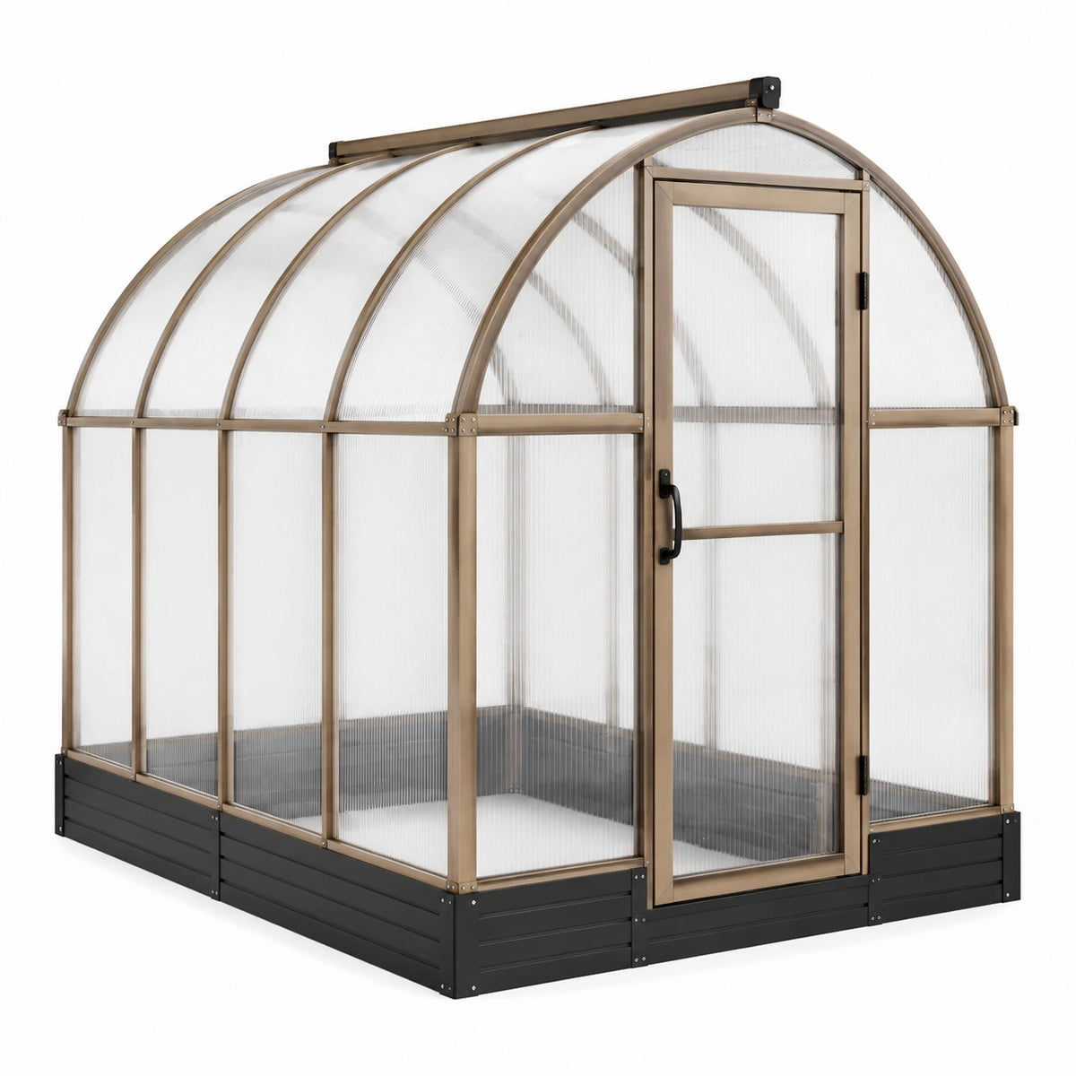 Gewächshaus 180×120×200 cm Aluminium Transparent für Garten mit Tür