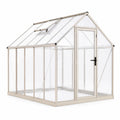 Gewächshaus 190×190×195 cm Aluminium Transparent mit Dachfenster für Garten