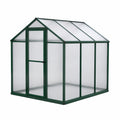 Gewächshaus 190 x 190 x 195 cm aus Aluminium Grün Transparent mit Satteldach