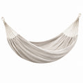 Hängematte 300 × 150 cm aus Baumwollgewebe Beige für Garten und Balkon
